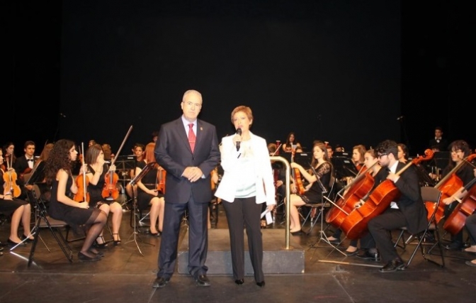El diputado provincial de Educación, Félix Diego Peñarrubia, asiste al concierto de clausura del curso en el Real Conservatorio Profesional de Música