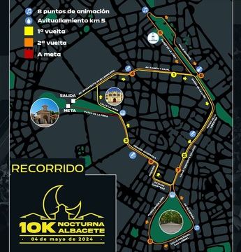 La 10K Nocturna de Albacete 2024 incluye como novedad un circuito de dos vueltas
