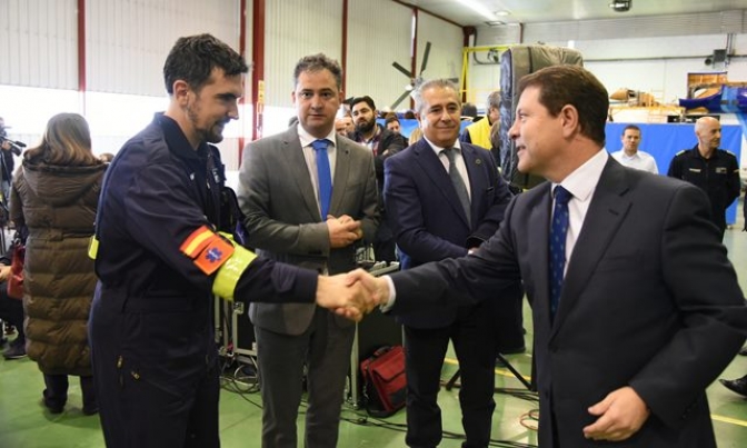Page asiste en Albacete a la incorporación de nuevos helicópteros de última generación al servicio de transporte sanitario Aéreo de Castilla-La Mancha