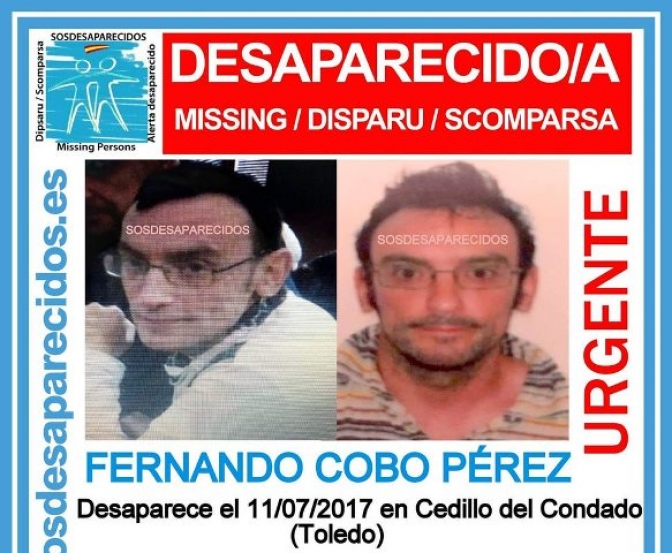La Guardia Civil de Toledo busca a Fernando Cobo, de 37 años y desaparecido en Cedillo del Condado
