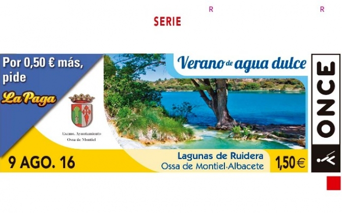 Ossa de Montiel y las Lagunas de Ruidera en el cupón de la ONCE