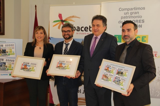 Alcalá del Júcar estrena la serie de cupones de la ONCE “Nuestros pueblos más bonitos”