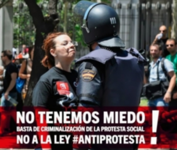 IU llama a toda la población a manifestarse contra la ‘Ley Mordaza’