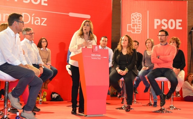 Susana Díaz dice en Albacete que quiere ganar a la derecha 'y a quienes dicen ser más de izquierdas'