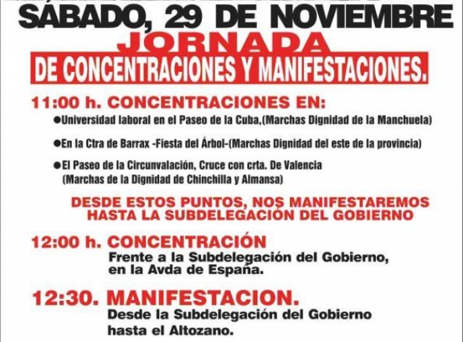 IU hace un llamamiento para que Albacete  participe en la manifestación de las 'Marchas por la Dignidad'