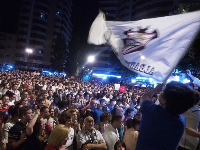 El Albacete celebra el ascenso a Segunda este lunes con su afición por las calles de la ciudad