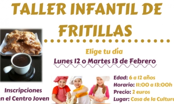 El Ayuntamiento de La Roda anima a los niños y niñas de la localidad a participar en un taller de fritillas