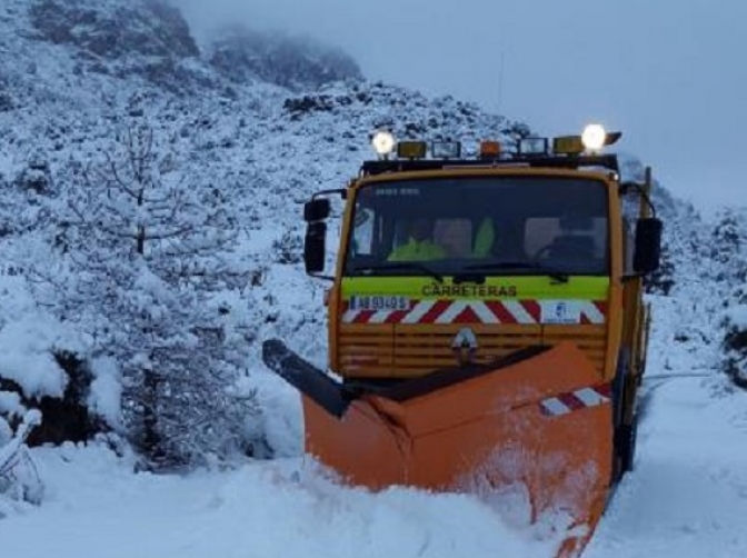 Operativo especial para despejar de nieve las carreteras de Albacete