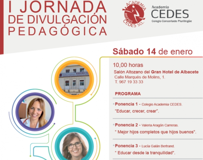 El Colegio CEDES de Albacete organiza su I Jornada de Divulgación Pedagógica, que se celebrará el día 14 de enero