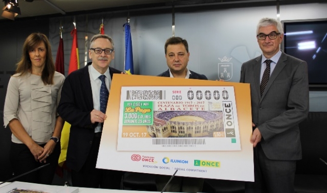 La ONCE dedica más de 5 millones de cupones a la plaza de toros de Albacete con motivo de su centenario