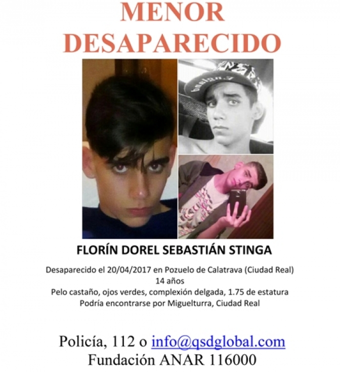 Desaparecido, Florín, un menor de 14 años en Pozuelo de Calatrava (Ciudad Real)