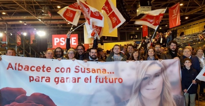 Militantes, alcaldes y cargos públicos del PSOE de Albacete estuvieron presentes en el acto de Susana Díaz en Madrid