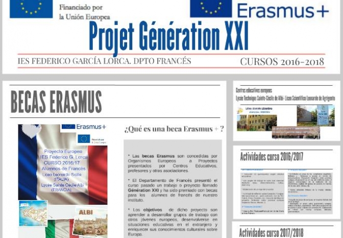 Alumnos del IES Federico García Lorca de Albacete disfrutarán de Becas Erasmus gracias al ‘Proyecto Generation XXI’
