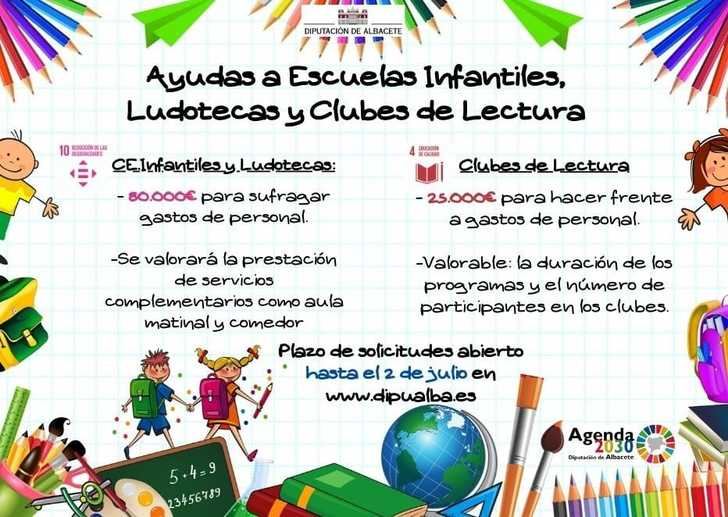 La Diputación de Albacete destina 105.000 euros para proyectos educativos vinculados con la Educación Infantil y la lectura