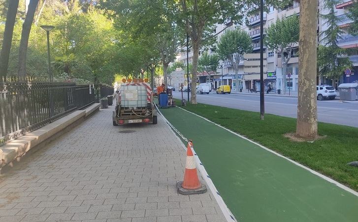 Renovación del carril bici de Albacete en la Avenida de España