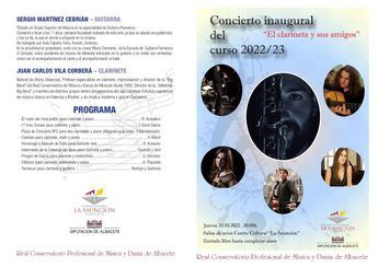 El Conservatorio de Música y Danza de la Diputación arranca el curso con un concierto de clarinete y con medio millar de alumnos