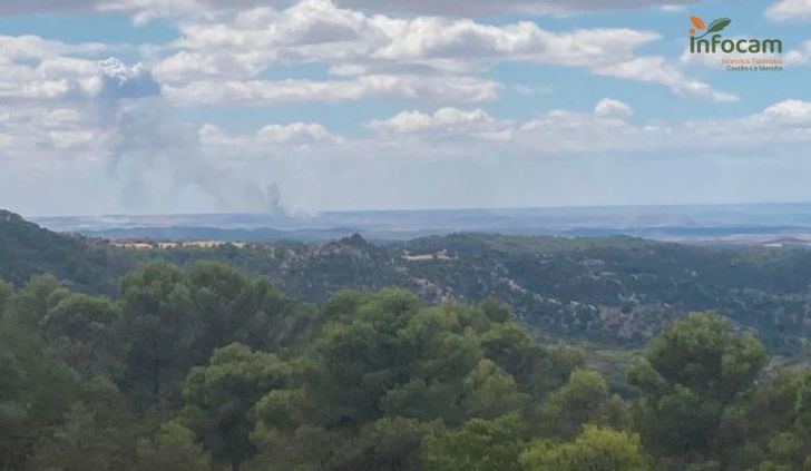 Extinguido el fuego declarado en Zarza de Tajo (Cuenca)