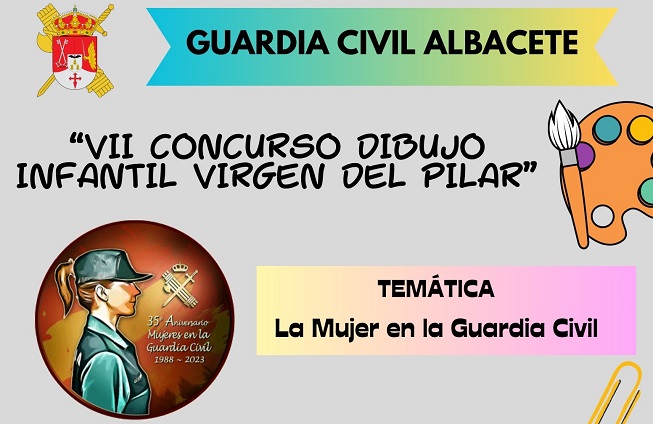 La Guardia Civil de Albacete convoca su tradicional concurso de dibujo infantil con motivo de la Virgen del Pilar