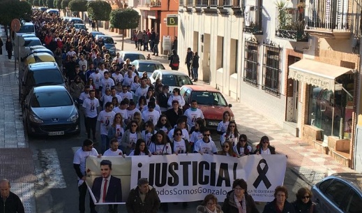 Manifestación en Herencia pidiendo justicia tras la muerte a golpes hace una semana del joven Gonzalo.