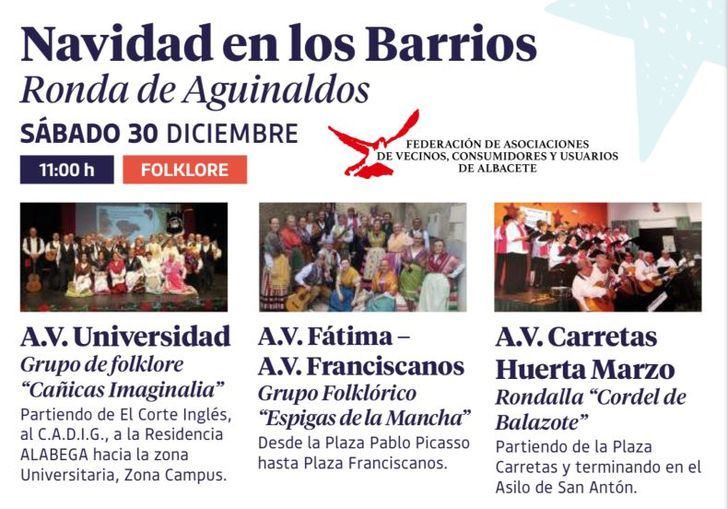 Los barrios de Albacete siguen disfrutando de la programación de la Navidad Cultural a través de la Ronda de Aguinaldos