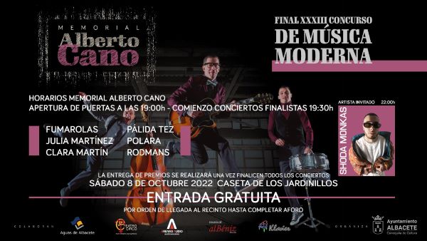 La Caseta de los Jardinillos se abre este sábado al talento musical con la final del 33º Memorial ‘Alberto Cano’ que tiene como grupo invitado a Shoda Monkas