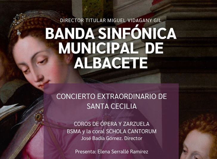 La Banda Sinfónica Municipal de Albacete reconocerá a Cultural Albacete y a Ricardo Beléndez este domingo en el concierto con motivo de Santa Cecilia