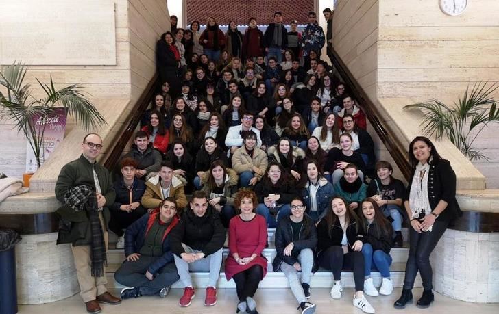 Visita al Ayuntamiento de Albacete de los alumnos de intercambio del IES Federico García Lorca y de los institutos de Francia e Italia