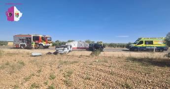 Imagen del trágico accidente cerca de Sisante, con cinco muertos.