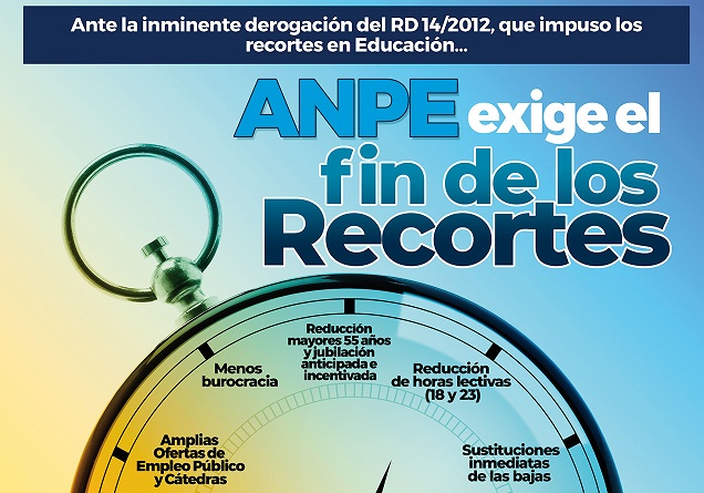 La asociación de profesores, Anpe, lanza campaña en defensa de enseñanza pública y para revertir recortes