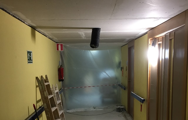 Arreglado el techo que se derrumbó en la segunda planta del Hospital de Albacete
