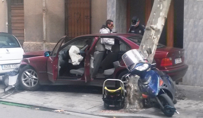 Grave accidente de tráfico en Albacete que afortunadamente quedó en un susto, ya que viajaba un bebé en uno de los vehículos