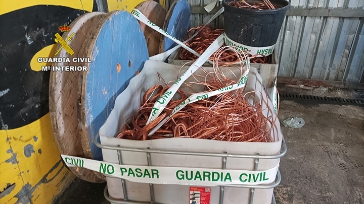 Cae una organización criminal por el robo de más de 15 toneladas de cable de cobre en Albacete, Cuenca y otras provincias