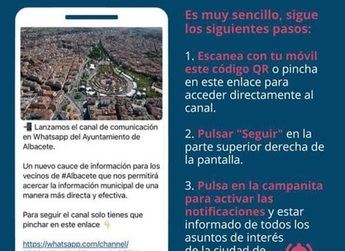 El Ayuntamiento de Albacete lanza su canal oficial en Whatsapp para acercar la información municipal