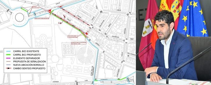 El carril-bici de Albacete entre la Fiesta del Árbol y la calle Constantino Romero comienza a ser realidad