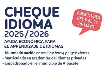 Anuncio de las listas provisionales del Cheque idiomas para el curso 2025/2026 con 1.524 solicitudes recibidas