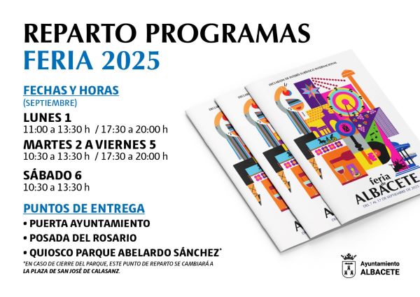 El alcalde de Albacete inicia el reparto del programa de la Feria 2025 el 1 de septiembre