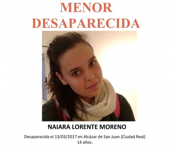 Desaparecida en Alcázar de San Juan (Ciudad Real) la joven Naiara, de 14 años