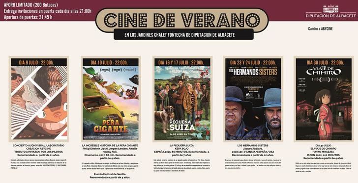 El 9 de julio comienza el III Ciclo de Cine de Verano de la Diputación de Albacete