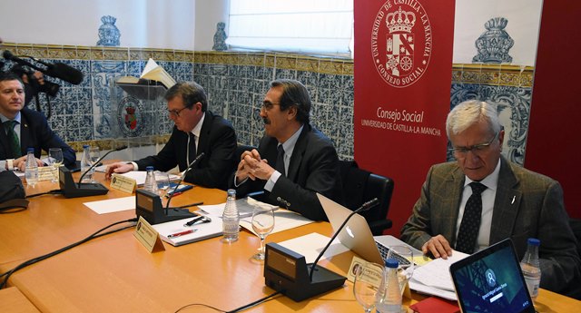 Imagen de la reunión este miércoles día 21 de febrero del Consejo Social de la UCLM