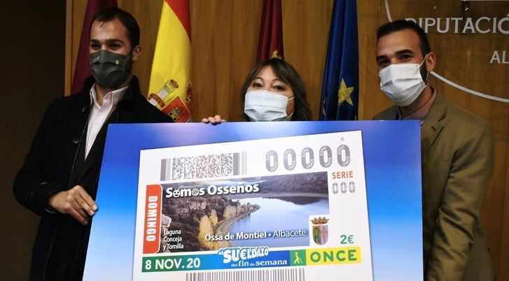 Presentado en la Diputación de Albacete el cupón de la Once del 8 de noviembre, dedicado a los naturales de Ossa de Montiel