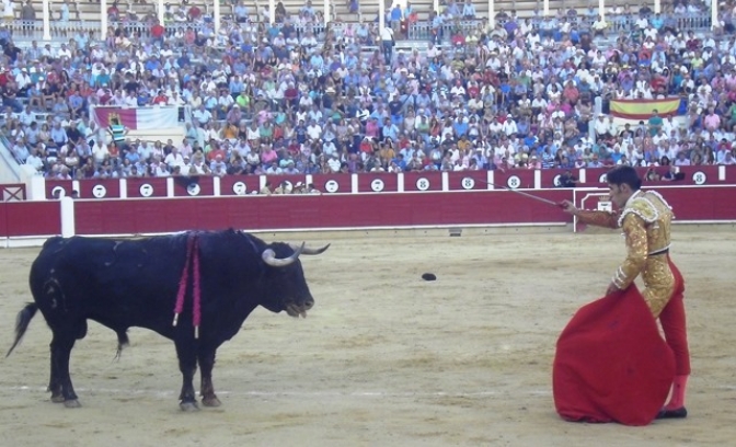 Muchos jóvenes en la Feria Taurina de Albacete del 2017. Carteles de Toros