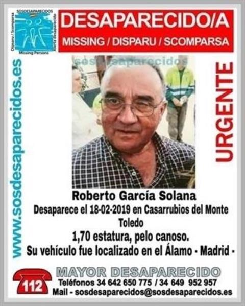 Ya hace dos años que desapareció Roberto García en Casarrubios (Toledo) y la Guardia Civil sigue investigando