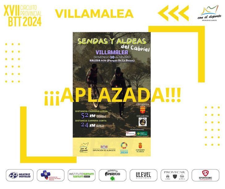 La prueba BTT de Villamalea se aplaza al próximo 5 de mayo