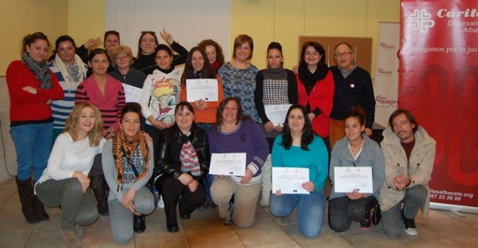Entregados los diplomas del Proyecto de Formación Ocupacional de Cáritas dentro del Plan Local Albacete Integra