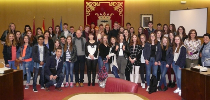 Visita al Ayuntamiento de Albacete de estudiantes franceses de intercambio