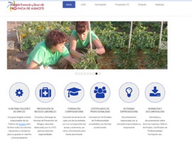 La Unidad de Promoción y Desarrollo de la provincia de Albacete, dirigida a Talleres de Empleo, estrena nueva página web