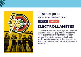 Electrollanetes: Concierto gratuito de pop y rock en el Parque San Antonio Abad