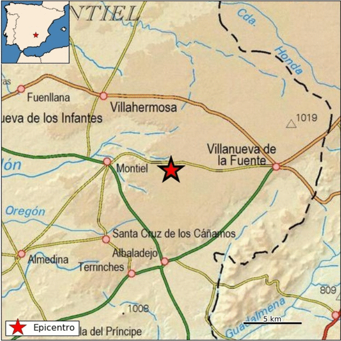Un terremoto de 2,8 grados de intensidad se registra en Montiel (Ciudad Real)