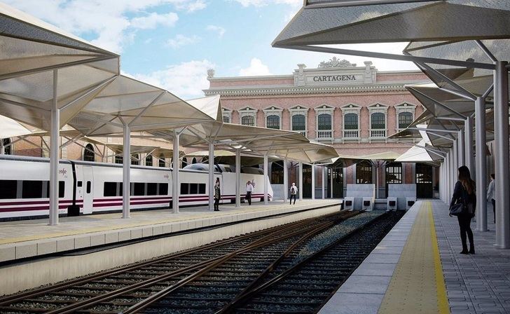 ADIF inicia, este lunes, las obras del AVE Murcia-Almería e interrumpe el tráfico ferroviario entre Cartagena-Madrid