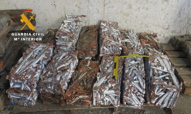 Detenidas 26 personas por robar 10 toneladas de cobre en varias provincias, entre ellas Toledo y Ciudad Real